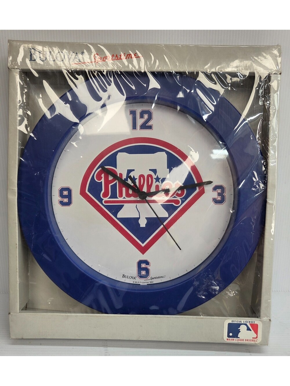 Vintage 1992 Bulova Sportstime Philadelphia Phillies Wall Clock MLB New in Box